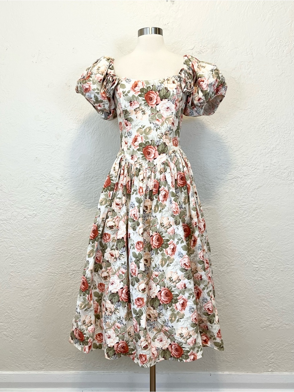 Vintage Jessica McClintock Dress Cottagecore Praire Floral Coquette size 6 XS/4 - Picture 3 of 15